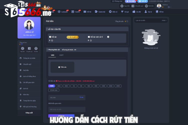 Hướng dẫn cách rút tiền